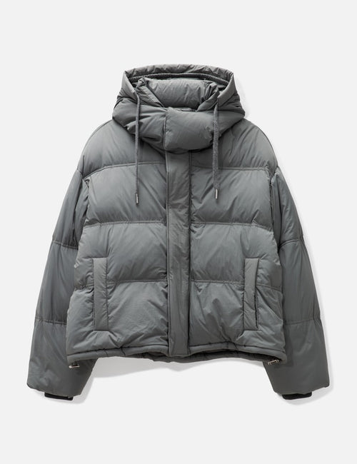 AMI Paris Quilted Down Jacket — Mineral Grey