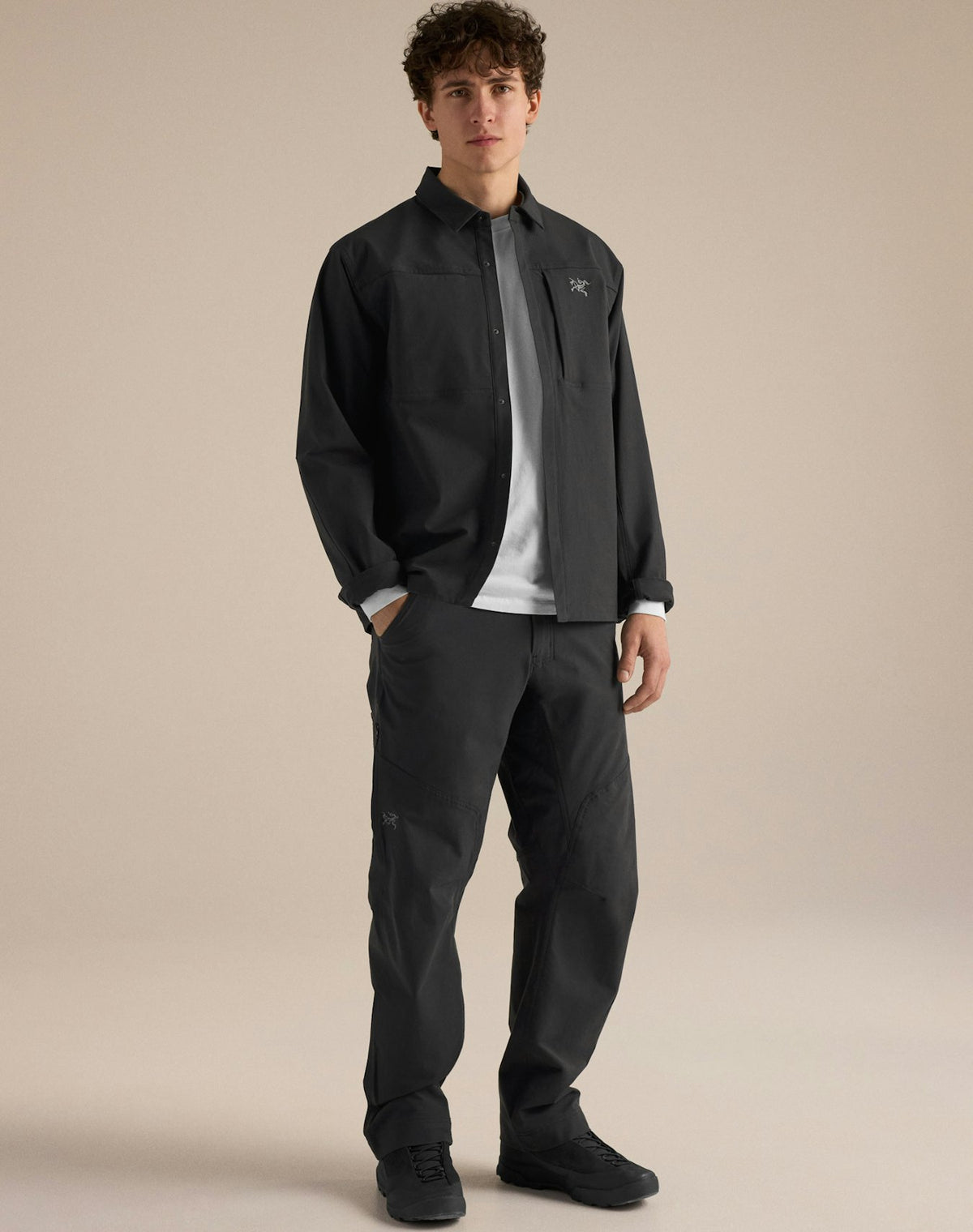 Cronin Cotton Overshirt Men's, Black, hover