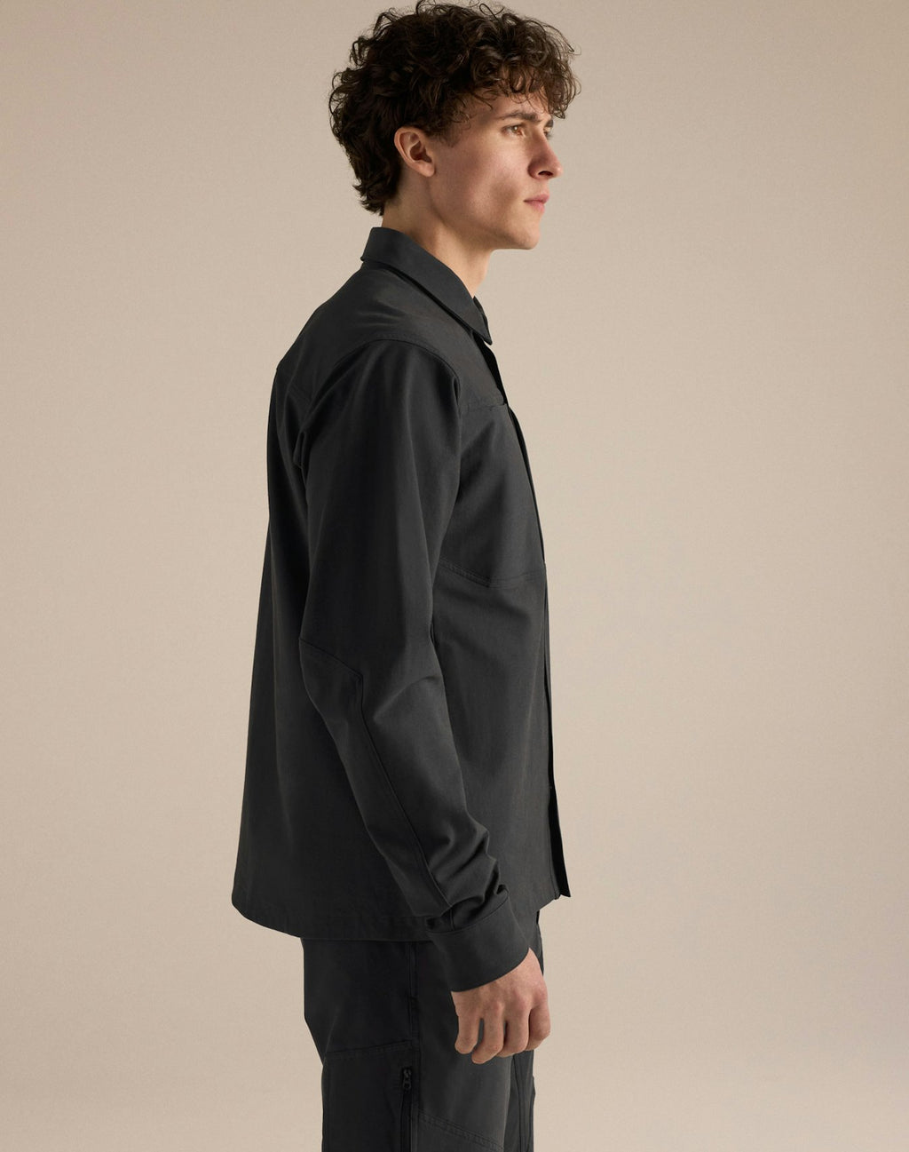 Cronin Cotton Overshirt Men's, Black, side view