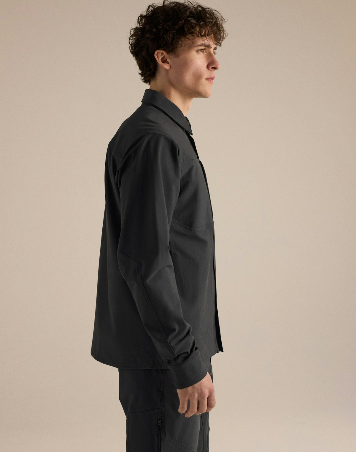Cronin Cotton Overshirt Men's, Black, side view
