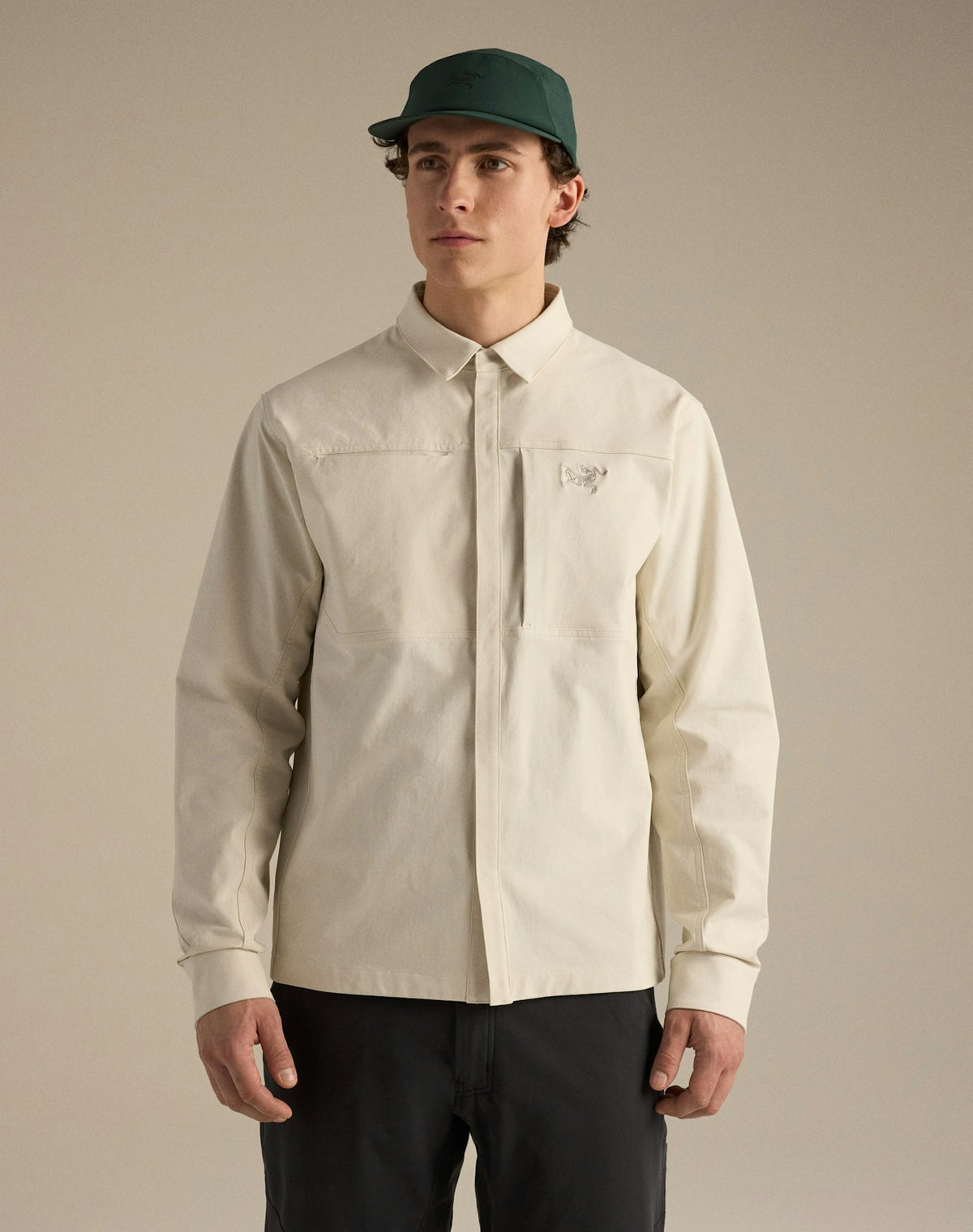 Cronin Cotton Overshirt Men's, Sea Salt, front view