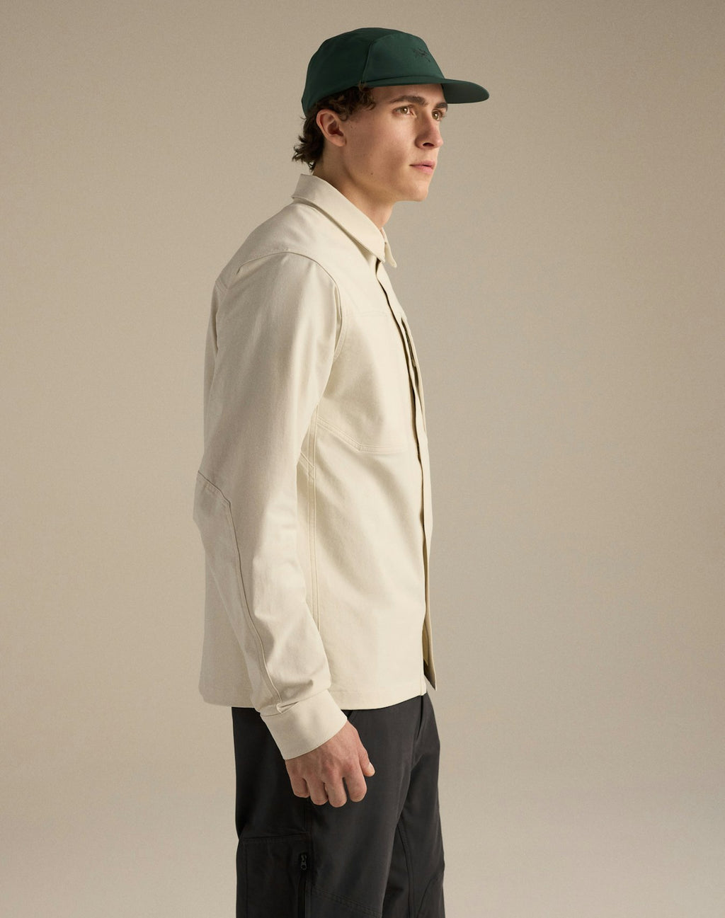 Cronin Cotton Overshirt Men's, Sea Salt, side view