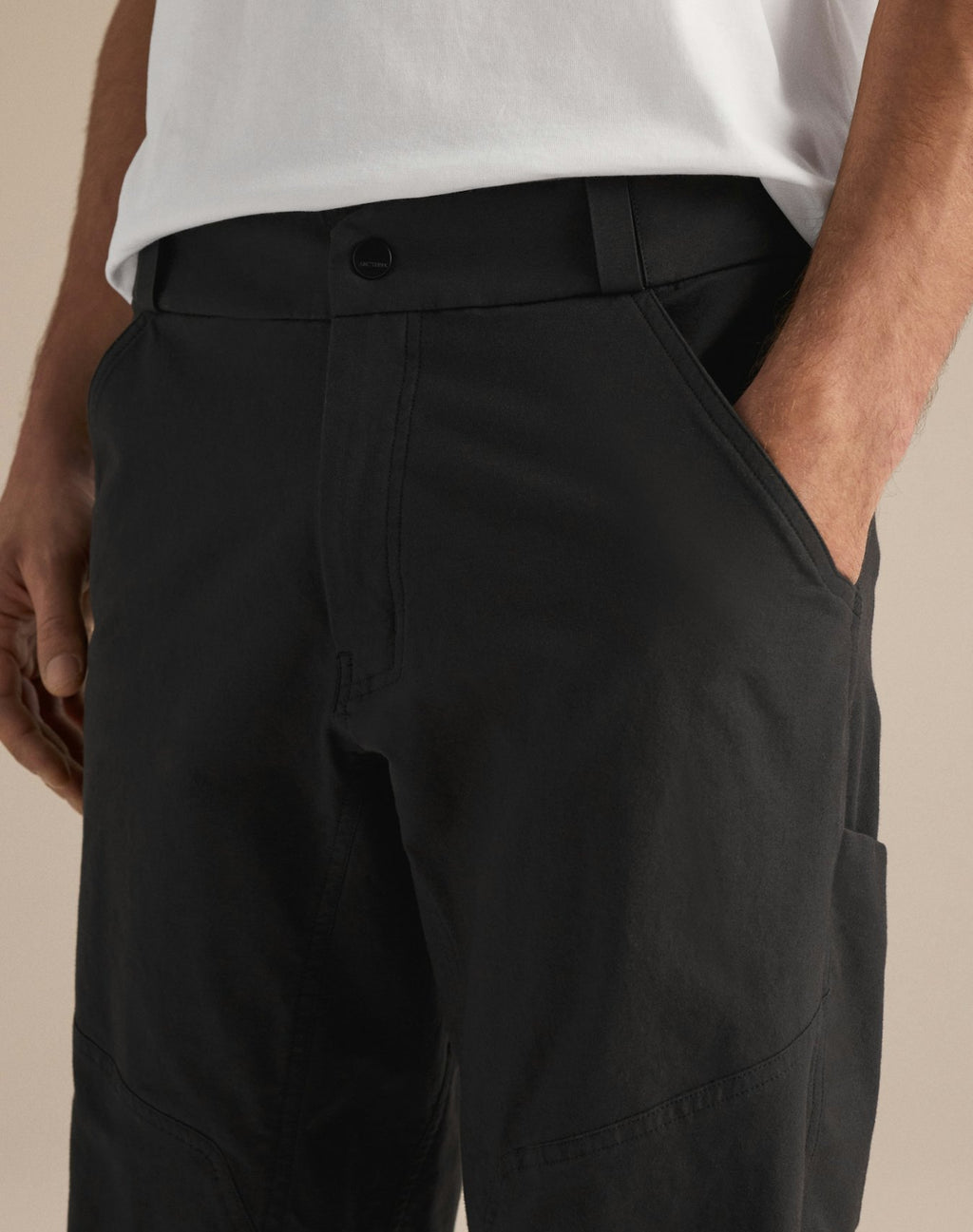 Cronin Cotton Pant Men's, Black, waist detail