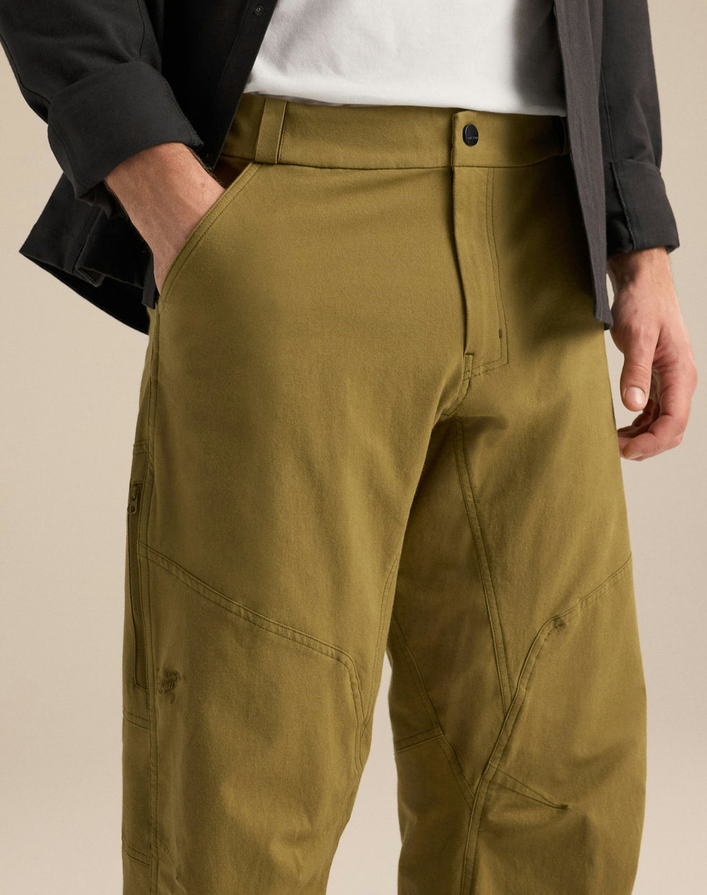 Cronin Cotton Pant Men's, Bracken, waist detail