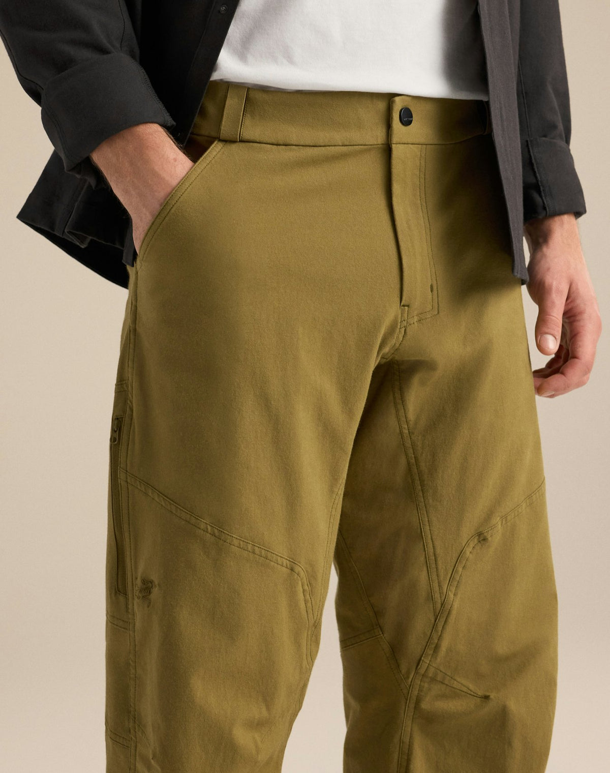 Cronin Cotton Pant Men's, Bracken, waist detail