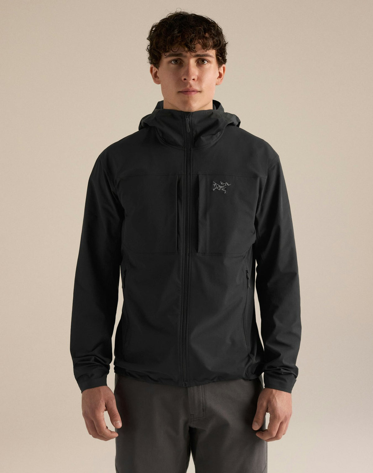 Gamma Hoody Men's, Black, front view