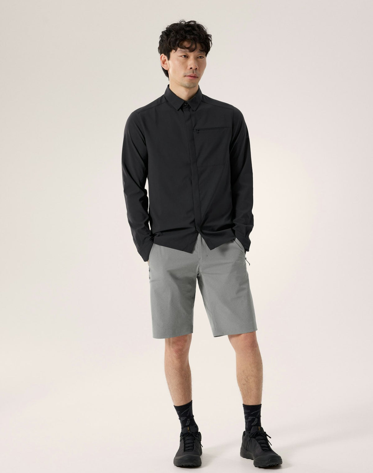Skyline Shirt LS Men's, Black, full body