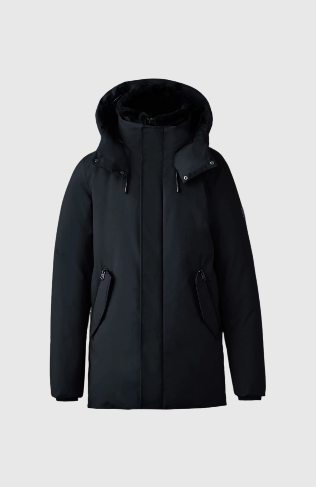 Mackage SULLIVAN Shearling-Trim Down Parka — Black