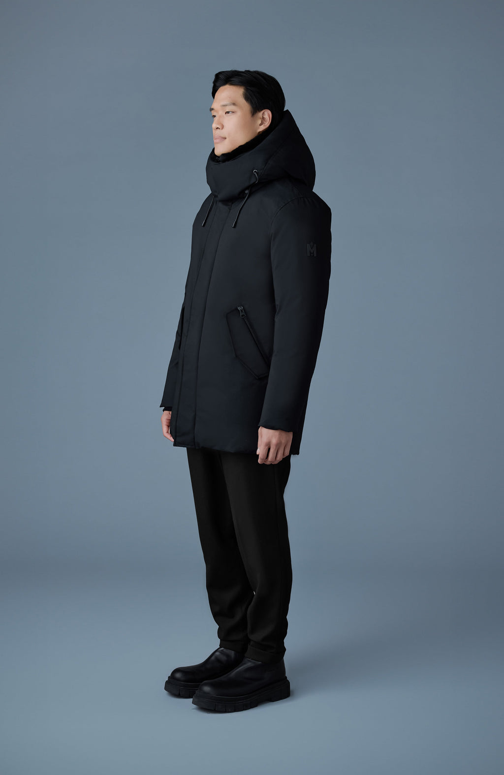 Mackage SULLIVAN Shearling-Trim Down Parka — Black