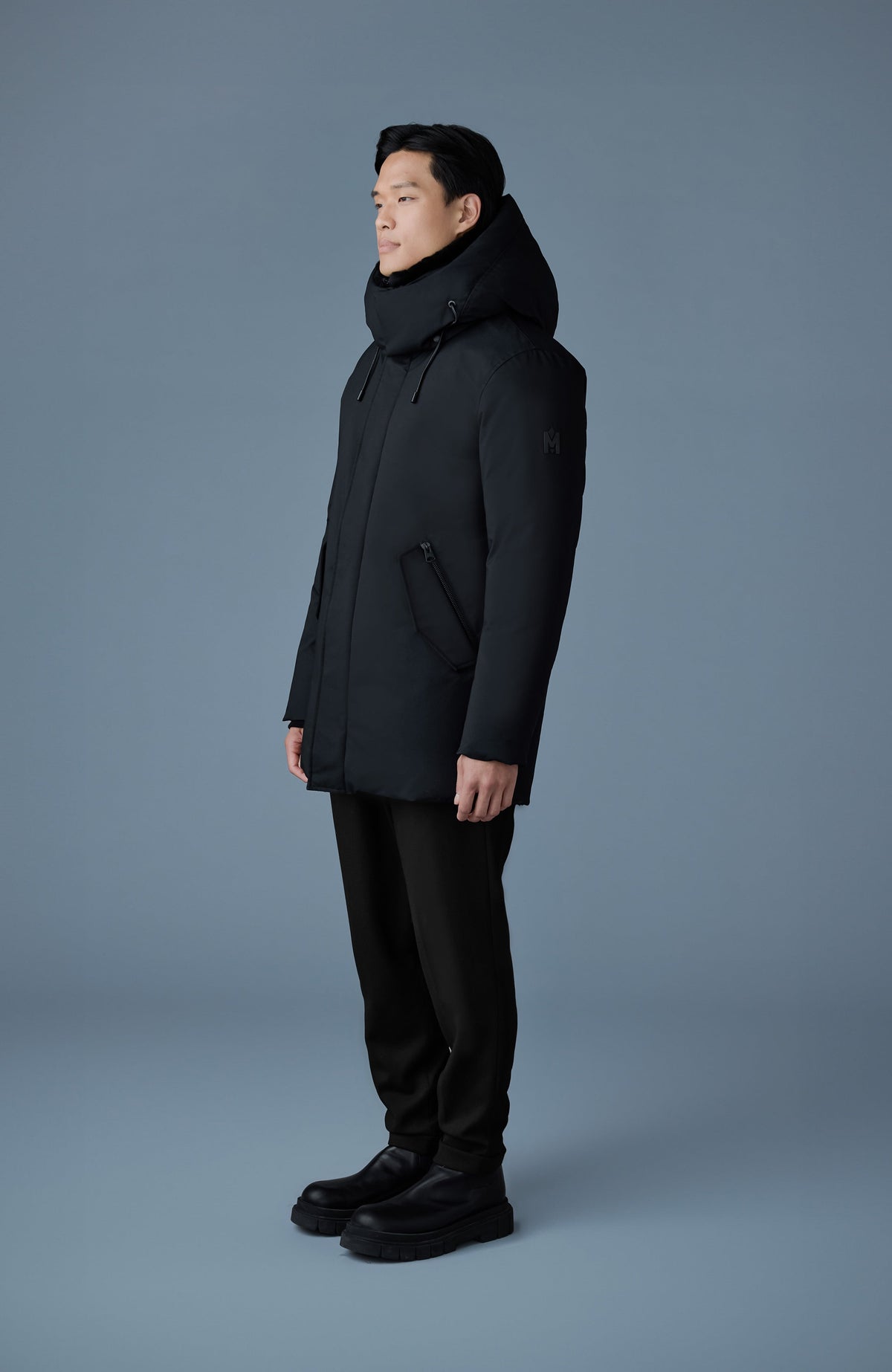 Mackage SULLIVAN Shearling-Trim Down Parka — Black